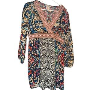 Anthropology Multicolor Patterned Women's Flying Tomato mini dress Size large